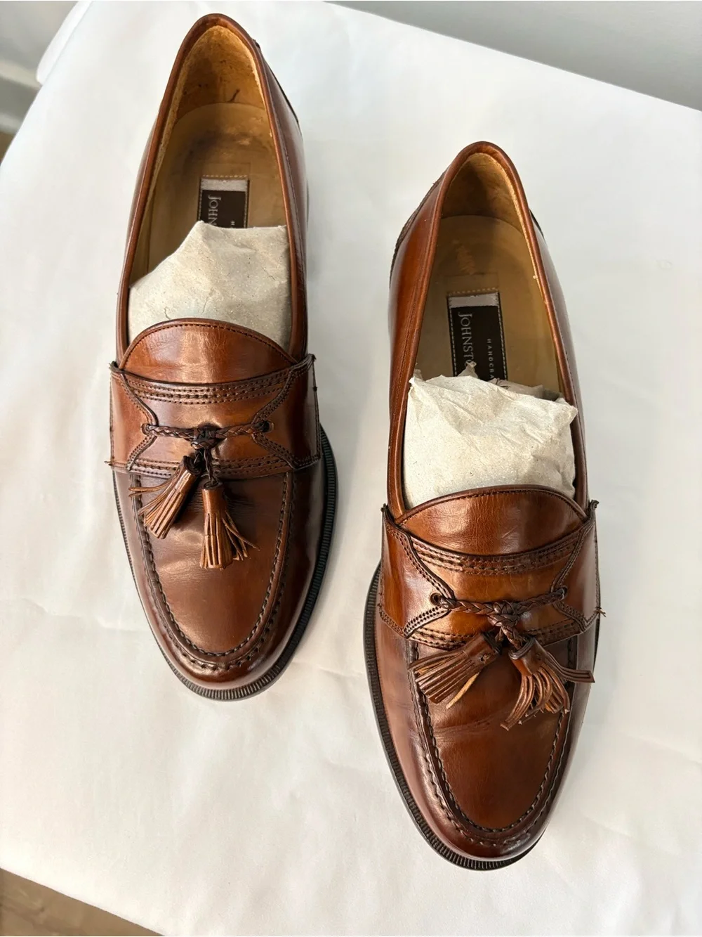 : Johnston & Murphy Italian Leather Tassel Loafers 8.5 M